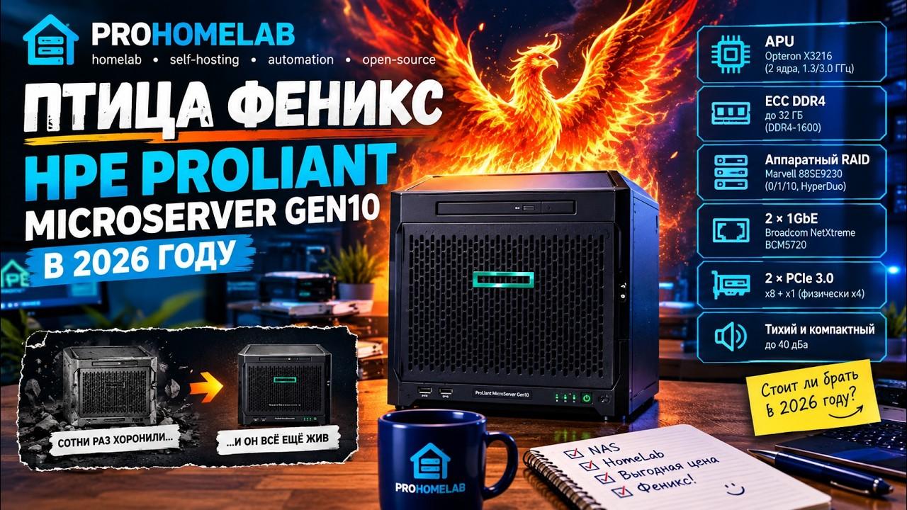 Feniks guşy. HPE Proliant Microserver Gen10 2026-njy ýylda
