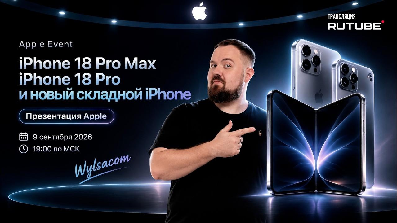 Презентация Apple 9 сентября с Wylsacom — смотрим новый складной iPhone!