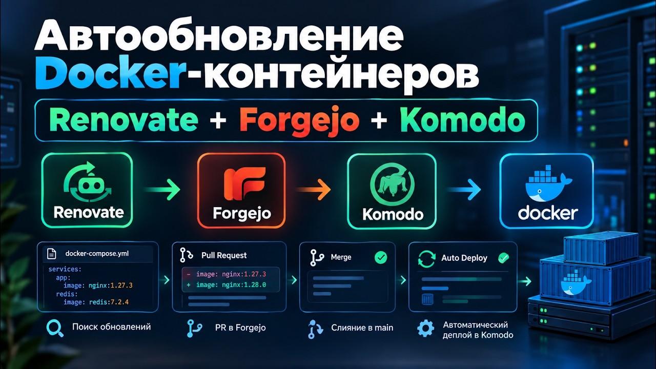 Forgejo + Renovate - автообновление Docker-образов и зависимостей в homelab