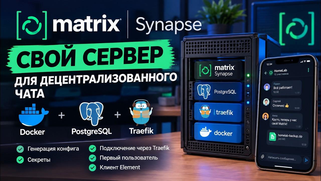 Matrix Synapse - свой мессенджер для текстовых сообщений на домашнем сервере
